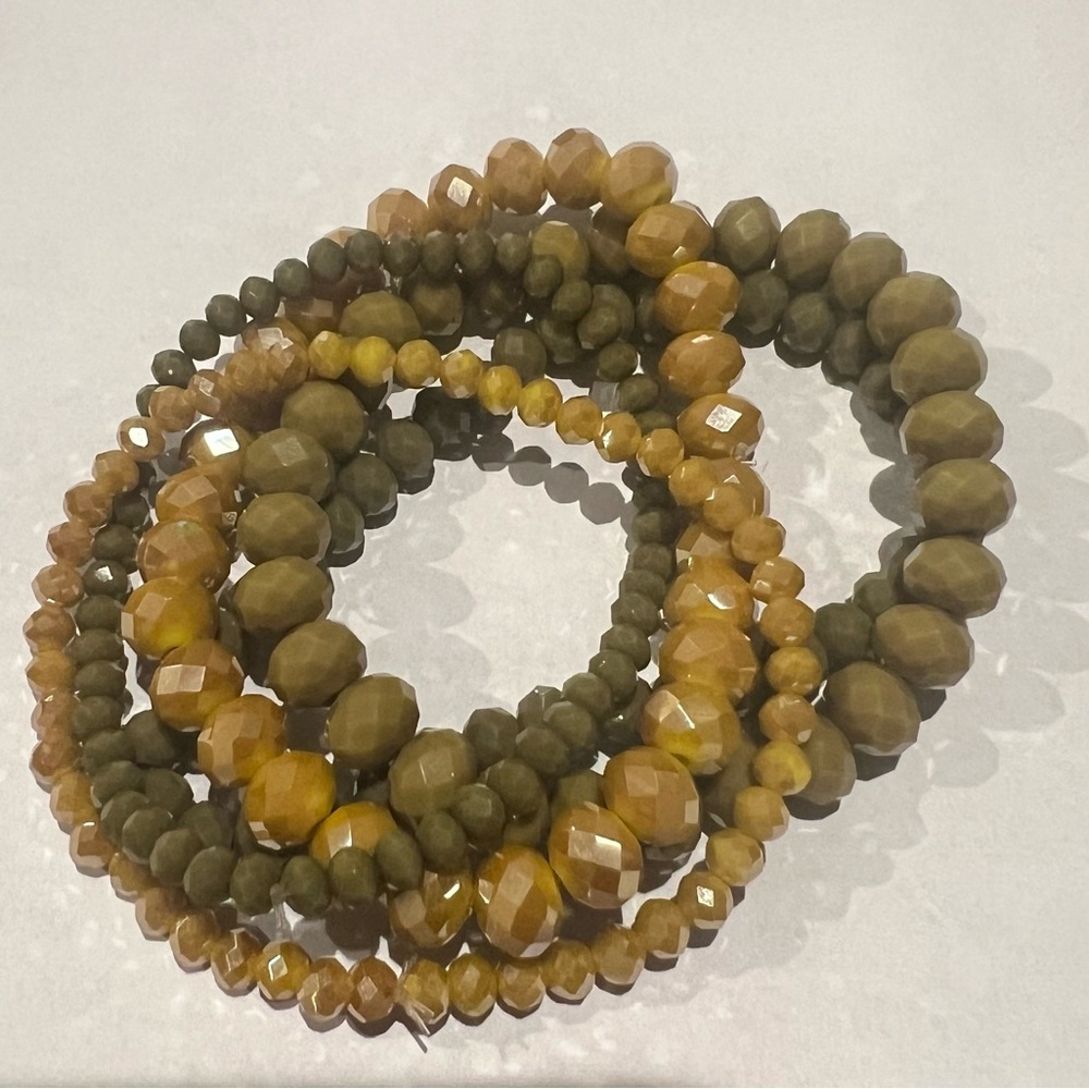 Elegant Beaded Bracelet Set in Earthy Tones